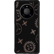 Huawei Mate 40 Pro Case Hülle - Silikon schwarz Suns and Moons