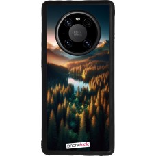 Coque Huawei Mate 40 Pro - Silicone rigide noir Sunset Forest Lake