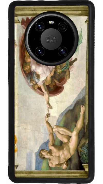 Coque Huawei Mate 40 Pro - Silicone rigide noir Tableau art - La Création d’Adam - Michel-Ange