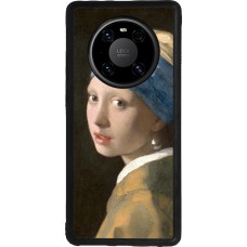 Coque Huawei Mate 40 Pro - Silicone rigide noir Tableau art - La Jeune fille à la perle - Johannes Vermeer