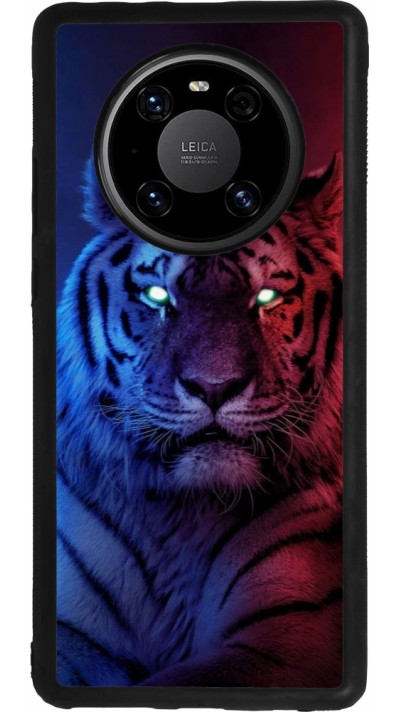 Coque Huawei Mate 40 Pro - Silicone rigide noir Tiger Blue Red