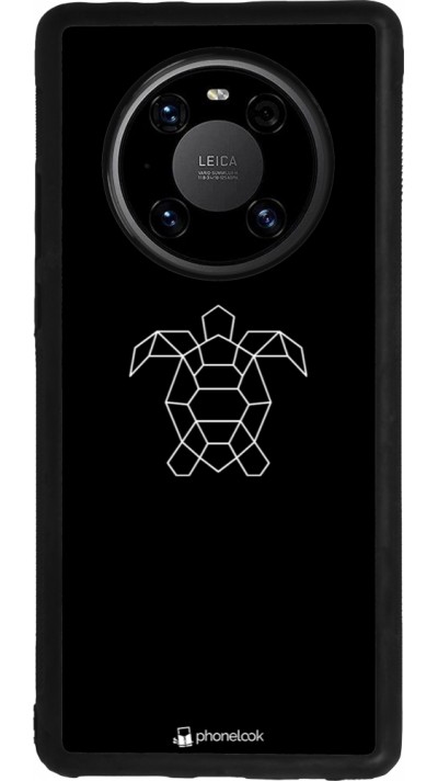 Coque Huawei Mate 40 Pro - Silicone rigide noir Turtles lines on black