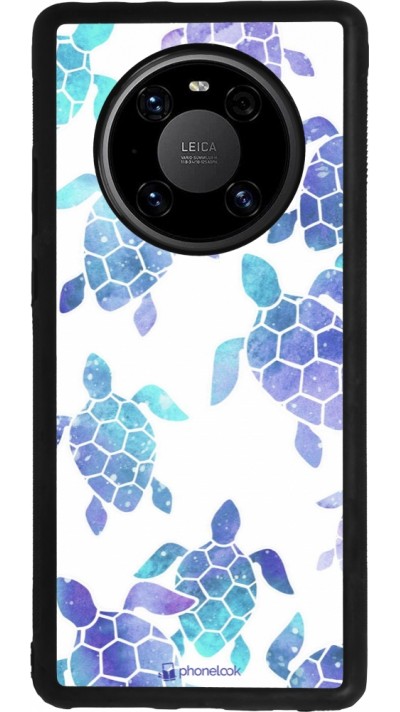 Coque Huawei Mate 40 Pro - Silicone rigide noir Turtles pattern watercolor