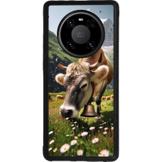 Coque Huawei Mate 40 Pro - Silicone rigide noir Vache montagne Valais
