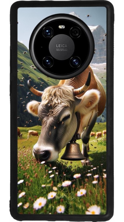 Coque Huawei Mate 40 Pro - Silicone rigide noir Vache montagne Valais