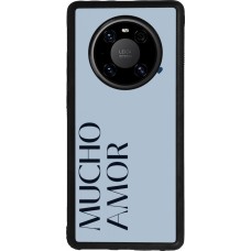 Coque Huawei Mate 40 Pro - Silicone rigide noir Valentine 2024 mucho amor azul
