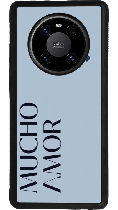 Coque Huawei Mate 40 Pro - Silicone rigide noir Valentine 2024 mucho amor azul