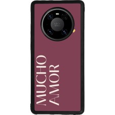 Coque Huawei Mate 40 Pro - Silicone rigide noir Valentine 2024 mucho amor rosado