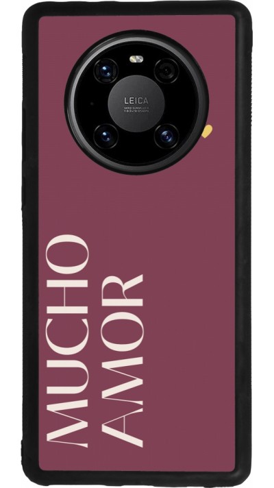 Coque Huawei Mate 40 Pro - Silicone rigide noir Valentine 2024 mucho amor rosado