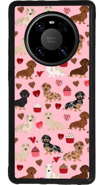 Coque Huawei Mate 40 Pro - Silicone rigide noir Valentine 2024 puppy love