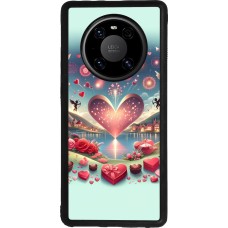 Coque Huawei Mate 40 Pro - Silicone rigide noir Valentine 2025 Chic