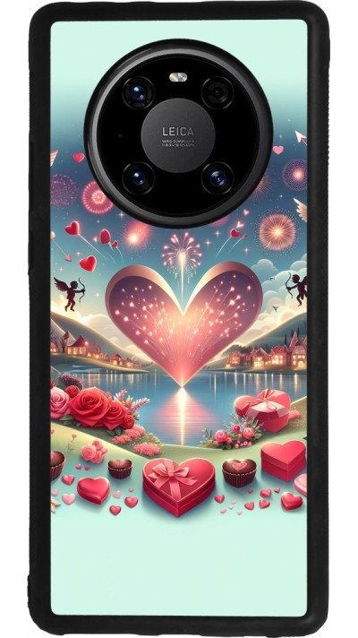 Coque Huawei Mate 40 Pro - Silicone rigide noir Valentine 2025 Chic