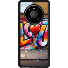 Coque Huawei Mate 40 Pro - Silicone rigide noir Valentine 2025 Love U Tag