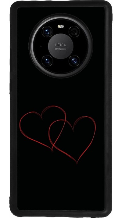 Huawei Mate 40 Pro Case Hülle - Silikon schwarz Valentine 2023 attached heart