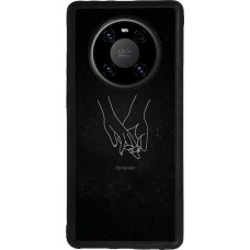 Coque Huawei Mate 40 Pro - Silicone rigide noir Valentine 2023 hands forever