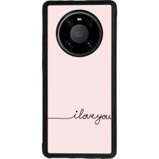 Coque Huawei Mate 40 Pro - Silicone rigide noir Valentine 2023 i love you writing