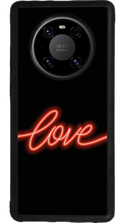 Coque Huawei Mate 40 Pro - Silicone rigide noir Valentine 2023 neon love