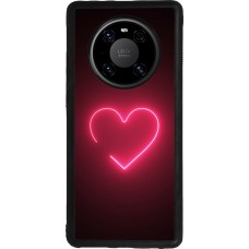 Coque Huawei Mate 40 Pro - Silicone rigide noir Valentine 2023 single neon heart