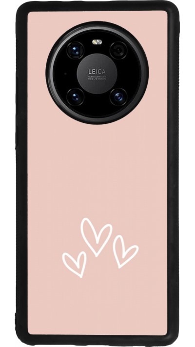 Coque Huawei Mate 40 Pro - Silicone rigide noir Valentine 2023 three minimalist hearts