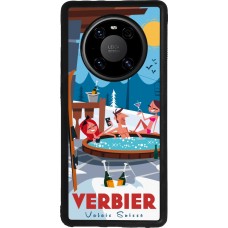 Coque Huawei Mate 40 Pro - Silicone rigide noir Verbier Mountain Jacuzzi