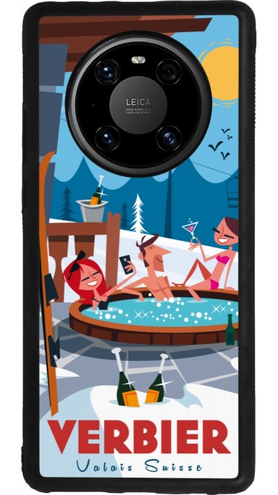 Coque Huawei Mate 40 Pro - Silicone rigide noir Verbier Mountain Jacuzzi