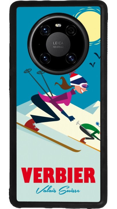 Coque Huawei Mate 40 Pro - Silicone rigide noir Verbier Ski Downhill