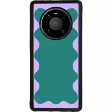 Huawei Mate 40 Pro Case Hülle - Silikon schwarz Wavy Rectangle Green Purple