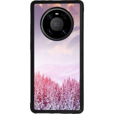 Coque Huawei Mate 40 Pro - Silicone rigide noir Winter 22 Pink Forest