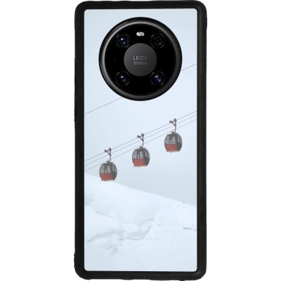 Coque Huawei Mate 40 Pro - Silicone rigide noir Winter 22 ski lift