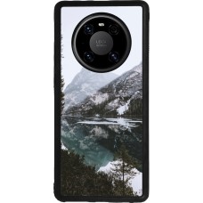 Huawei Mate 40 Pro Case Hülle - Silikon schwarz Winter 22 snowy mountain and lake