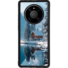 Coque Huawei Mate 40 Pro - Silicone rigide noir Winter 25 Winter house forest day