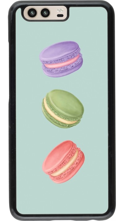Coque Huawei P10 - Macarons on green background