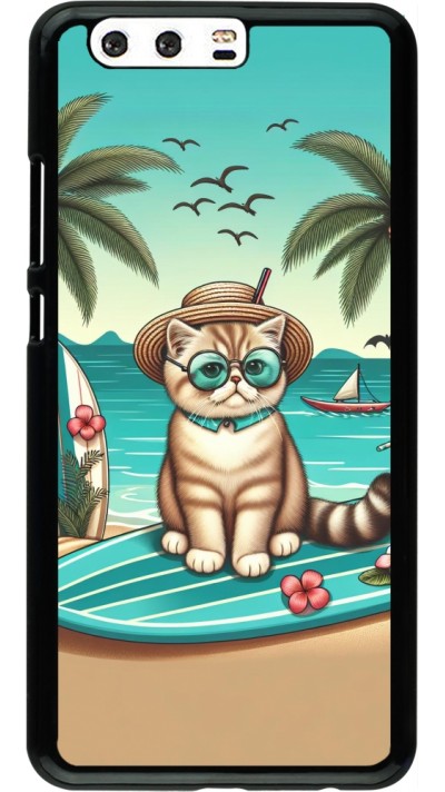Coque Huawei P10 Plus - Chat Surf Style