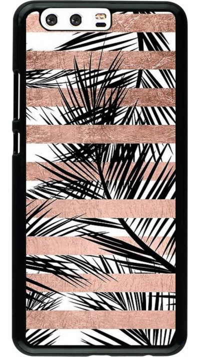 Coque Huawei P10 Plus - Palm trees gold stripes