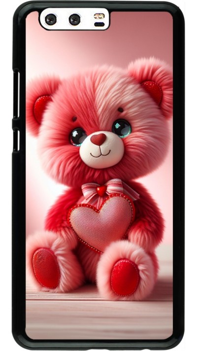 Huawei P10 Plus Case Hülle - Valentin 2024 Rosaroter Teddybär