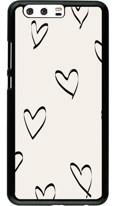 Huawei P10 Plus Case Hülle - Valentine 2023 minimalist hearts