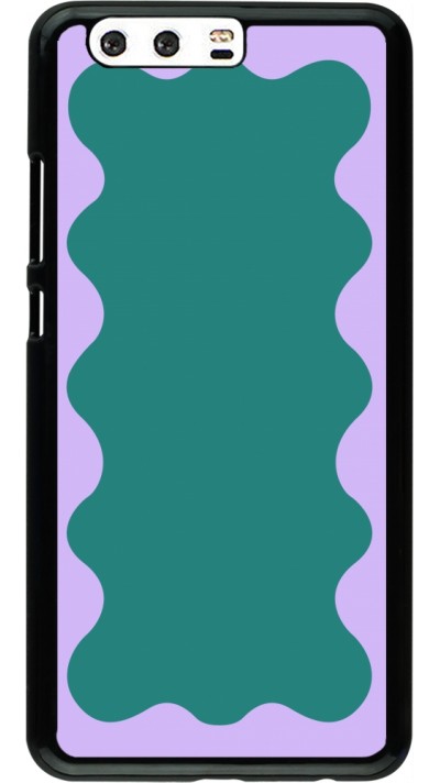 Huawei P10 Plus Case Hülle - Wavy Rectangle Green Purple