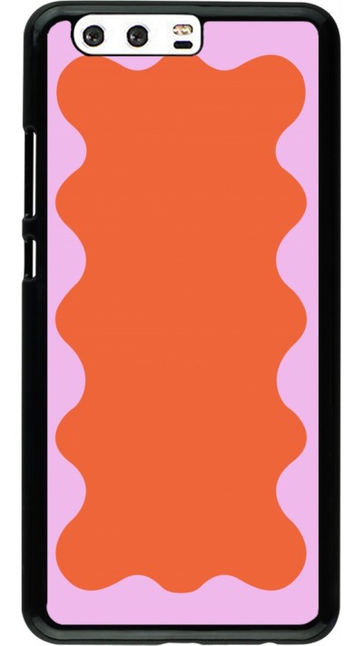 Huawei P10 Plus Case Hülle - Wavy Rectangle Orange Pink