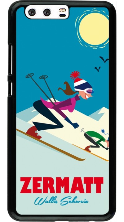 Huawei P10 Plus Case Hülle - Zermatt Ski Downhill