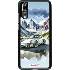 Coque Huawei P20 - Porsche 911 Mountain Watercolor