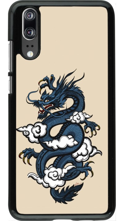 Huawei P20 Case Hülle - Blue Dragon Tattoo