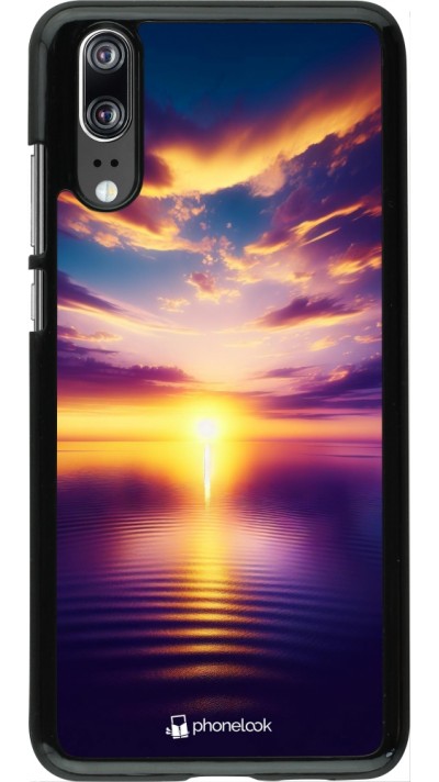 Coque Huawei P20 - Coucher soleil jaune violet
