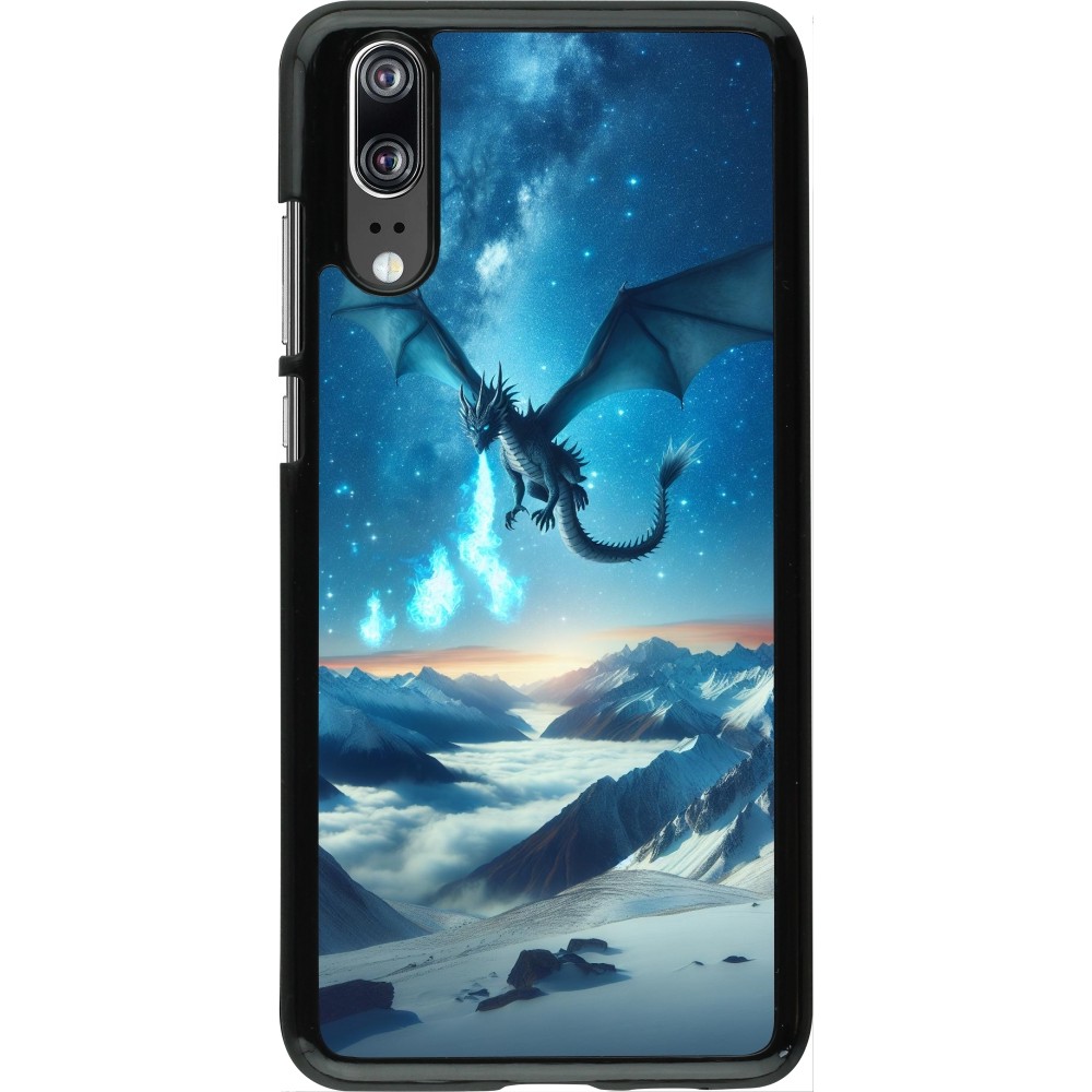 Huawei P20 Case Hülle - Drache nächtliche Berg
