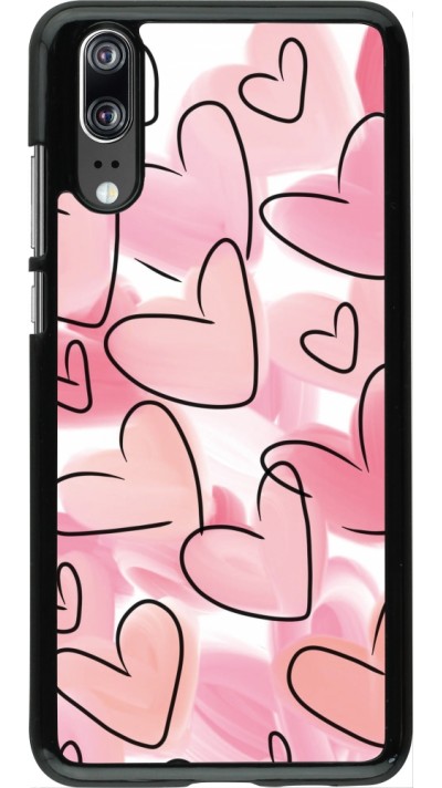 Coque Huawei P20 - Easter 2023 pink hearts