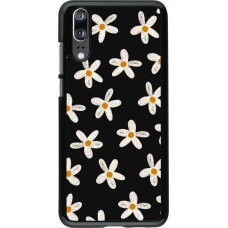 Huawei P20 Case Hülle - Easter 2024 white on black flower