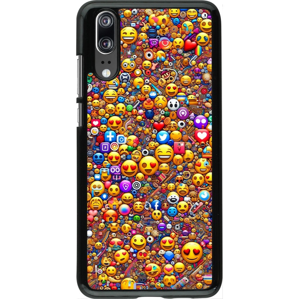 Huawei P20 Case Hülle - Emoji gemischt