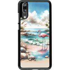 Huawei P20 Case Hülle - Flamingo Aquarell