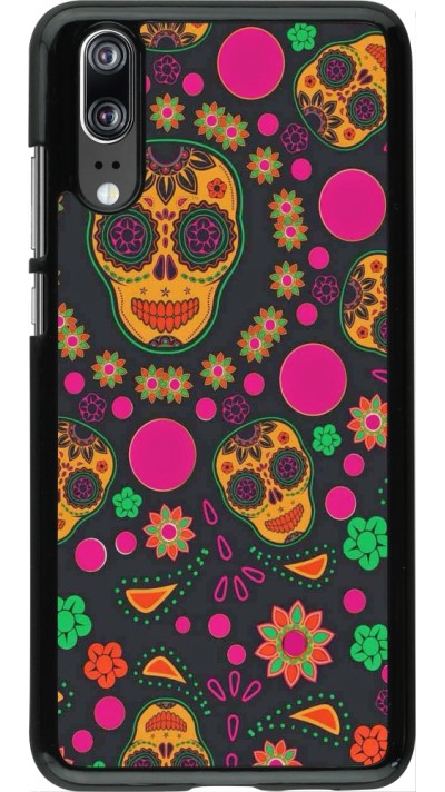 Coque Huawei P20 - Halloween 22 colorful mexican skulls
