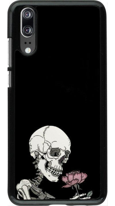 Coque Huawei P20 - Halloween 2023 rose and skeleton