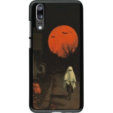 Coque Huawei P20 - Halloween 2025 Ghost on a bicycle